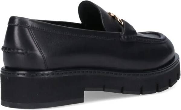 Salvatore Ferragamo Gancini Loafers In Black Leather in zwart