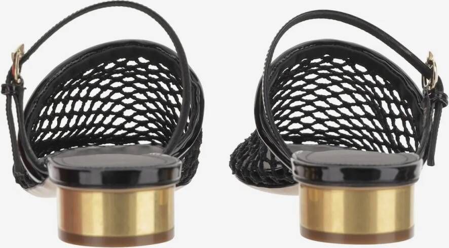 Salvatore Ferragamo Slippers & Mules Mesh And Leather Mules in zwart