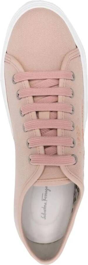 Salvatore Ferragamo Low-Top Sneakers Mediterr Eco Logo Sneakers in poeder roze