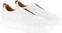Santoni Low-Top Sneakers White Leather Slip-On Sneakers in wit - Thumbnail 4
