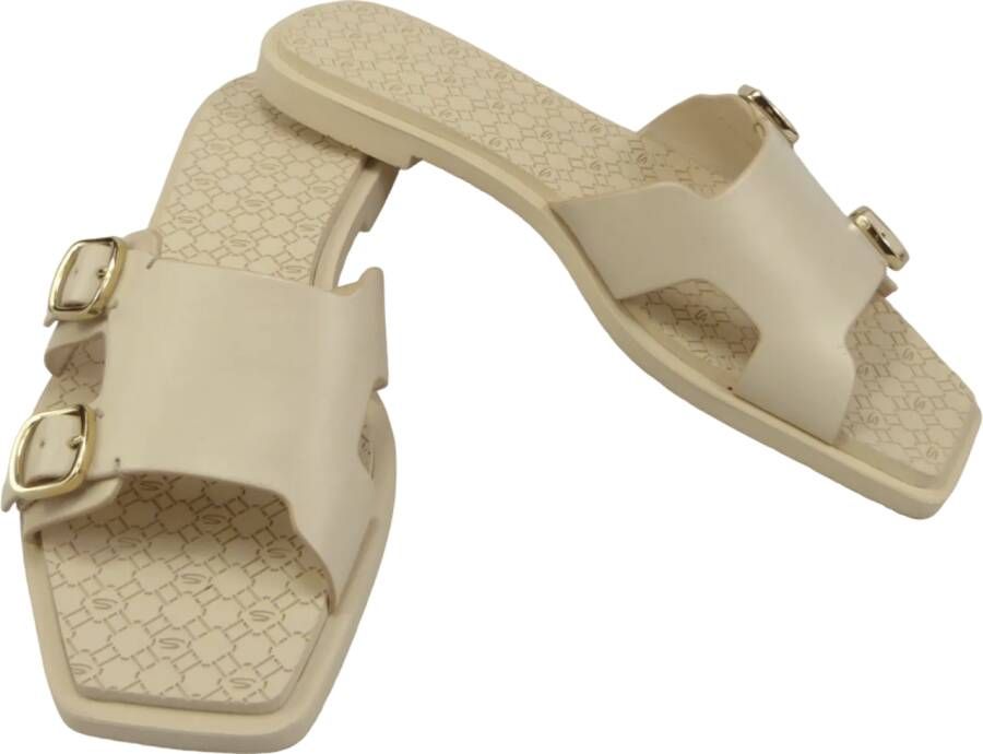 Santoni Sandalen Sandalo slide con doppia fibbia beige in beige
