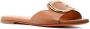 Santoni Slippers & Mules Brown Leather Mules With Bold Buckle Detail in bruin - Thumbnail 2