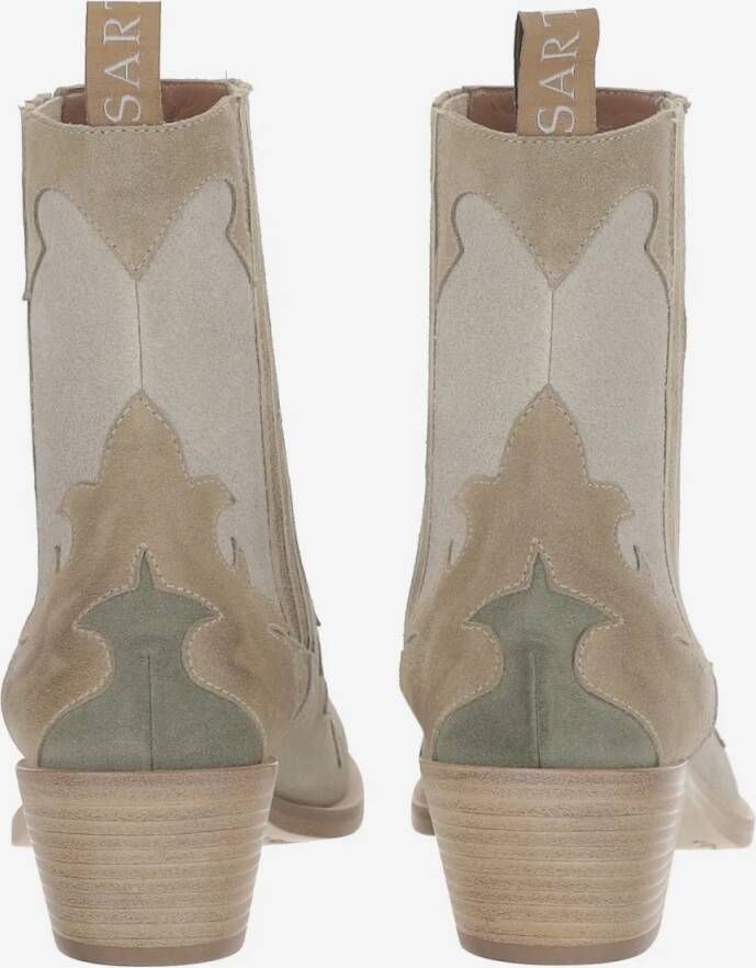 Sartore Boots Suede Ankle Boots in beige