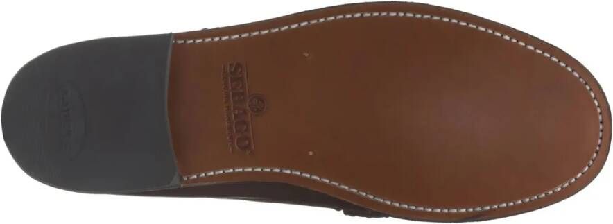 Sebago Brown Studded Moccasin With Hand-Sewn Vamp in bruin