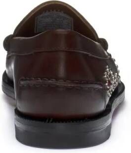 Sebago Brown Studded Moccasin With Hand-Sewn Vamp in bruin
