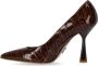 Sergio Levantesi Bruine Pump met Krokodillenprint en Glanzende Afwerking Bruin Dames - Thumbnail 4