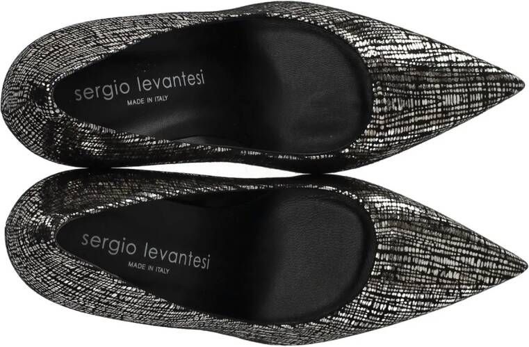 Sergio Levantesi Hoge hakken Musa Black Silver Pump in zwart