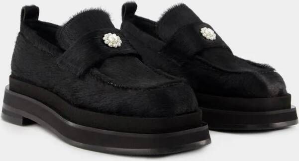 Simone Rocha Heart Toe Loafers Leather Black in zwart