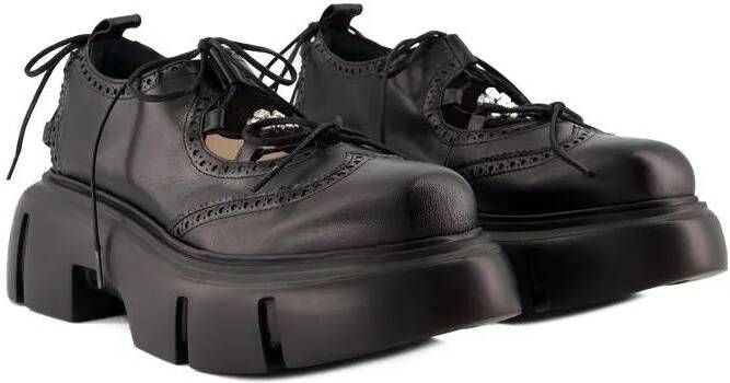 Simone Rocha Low-Top Sneakers Ghillie Brogue Sneakers Leather Black in zwart