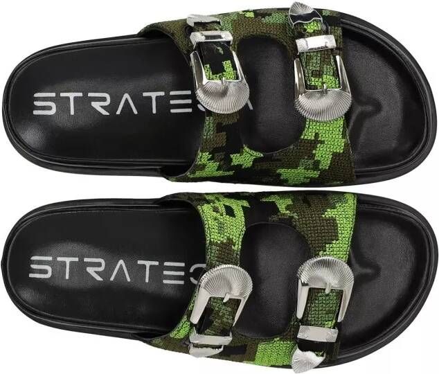 Strategia Sandalen Military Jacquard Slide in groen