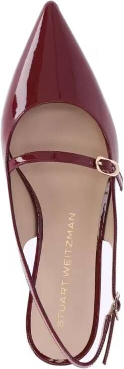 Stuart Weitzman "Emilia" Slingback Mules – Bordeaux in rood