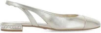 Stuart Weitzman Loafers & ballerina schoenen Crystal Slingback in goud