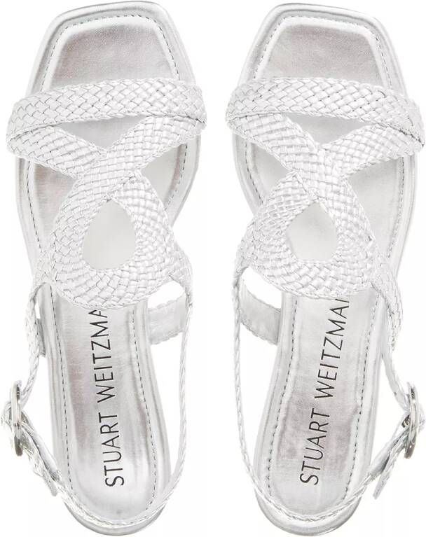 Stuart Weitzman Sandalen Wovette Flat Sandal in zilver