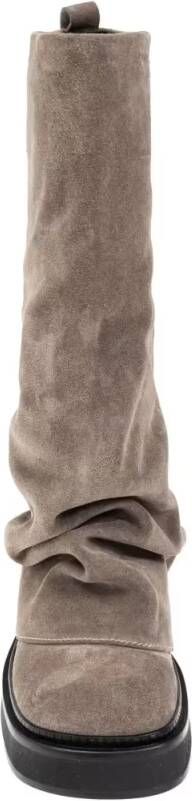 The Attico Boots Slouchy Suede Boots With Sole in bruin