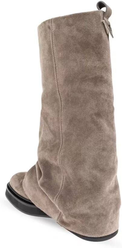 The Attico Boots Slouchy Suede Boots With Sole in bruin