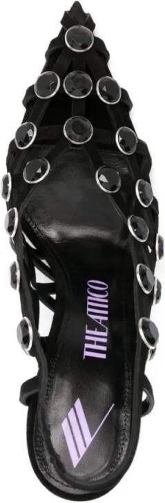 The Attico Hoge hakken 125Mm Embellished Suede Slingback Pumps in zwart
