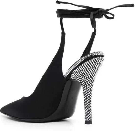 The Attico Hoge hakken Venus 110Mm Tie-Ankle Pumps in zwart
