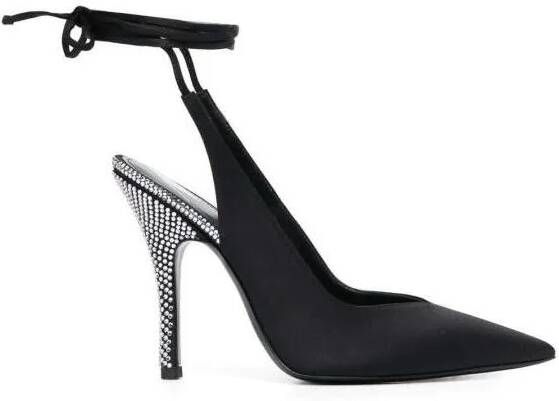 The Attico Hoge hakken Venus 110Mm Tie-Ankle Pumps in zwart