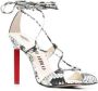 The Attico Sandalen Adele 105Mm Snakeskin-Print Sandals in zilver - Thumbnail 2