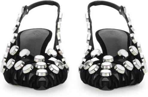 The Attico Sandalen Slingback "Grid" in zwart