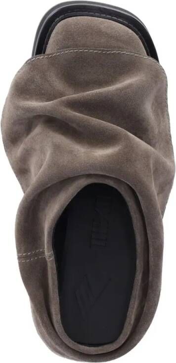 The Attico Slippers & Mules "Mini Robin" Mules – Taupe Suede in beige