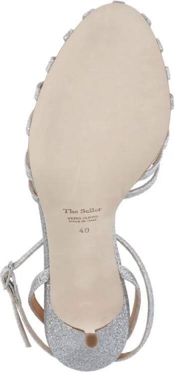 The Seller Sandalen Silver Leather Sandals in zilver