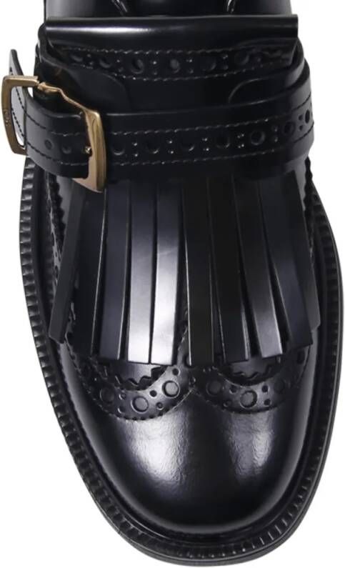 TOD'S 20L Loafer With Rounded Toe And Decorative Buckle in zwart