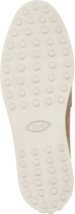 TOD'S Beige Suede Leather Loafers in beige