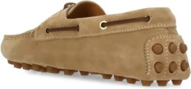 TOD'S Beige Suede Leather Loafers in beige