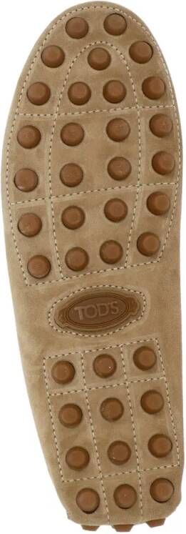 TOD'S Beige Suede Leather Loafers in beige