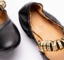 TOD'S Black Lambskin Ballerinas With Gold Ring Embellish in zwart - Thumbnail 3