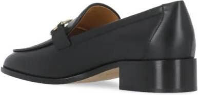 TOD'S Black Leather Loafers in zwart