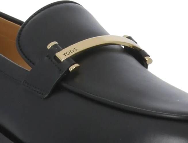 TOD'S Black Leather Loafers in zwart