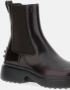TOD'S Boots Burgundy Brown Ankle Boots With Elastic Sides in bruin - Thumbnail 2