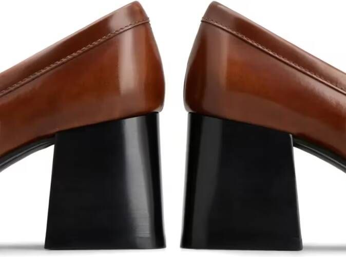 TOD'S Brown Cow Leather Loafers in rood
