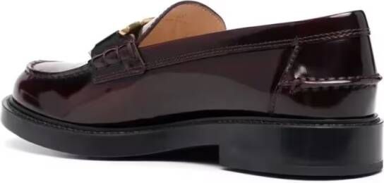 TOD'S Brown Leather Moccasins in bruin