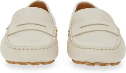 TOD'S Calfskin Leather Loafers in beige