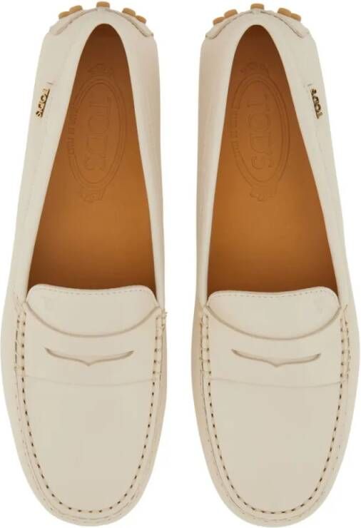 TOD'S Calfskin Leather Loafers in beige