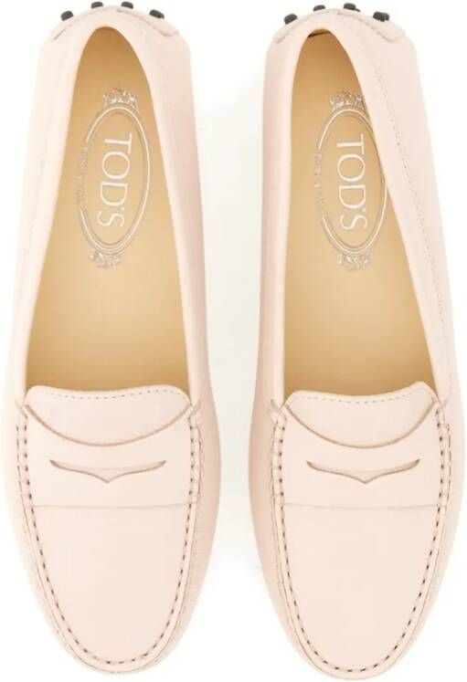 TOD'S Calfskin Leather Loafers in beige
