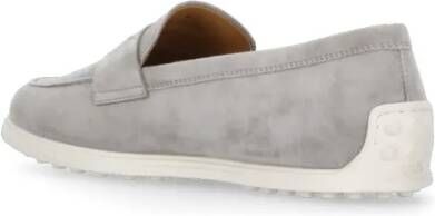 TOD'S Grey Suede Leather Loafers in grijs