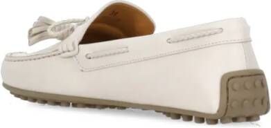 TOD'S Ivory Leather Loafers in beige