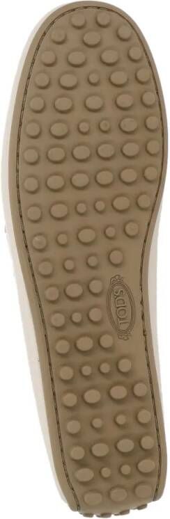 TOD'S Ivory Leather Loafers in beige