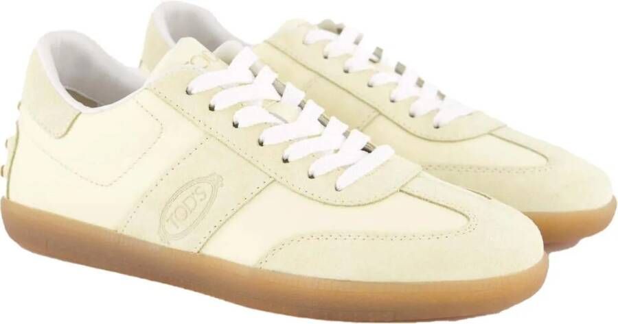 TOD'S Low-Top Sneakers Dames Cassetta Sneaker Geel Beige in wit