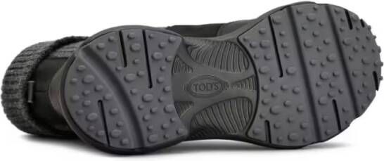 TOD'S Low-Top Sneakers High Knitted Cuff Sneakers With Textured Upper And in zwart