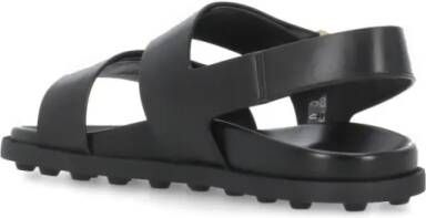 TOD'S Sandalen Black Leather Sandals in zwart