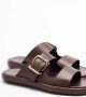 TOD'S Sandalen Calf Leather Sandals With Bold Buckle Detail in bruin - Thumbnail 3