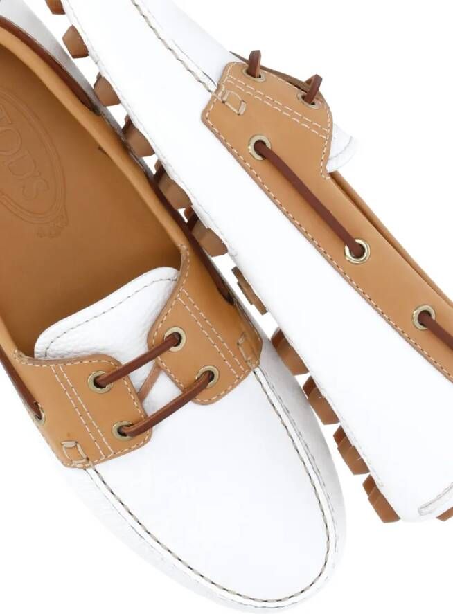 TOD'S White Leather Loafers in wit
