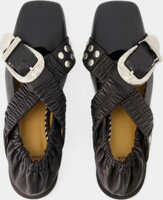 Toga Pulla Sandalen Sandals Leather Black in zwart