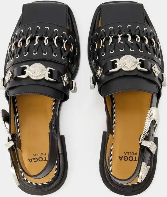 Toga Pulla Sandalen Sandals Leather Black in zwart