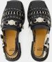 Toga Pulla Zwarte leren open teenslippers Black Dames - Thumbnail 3